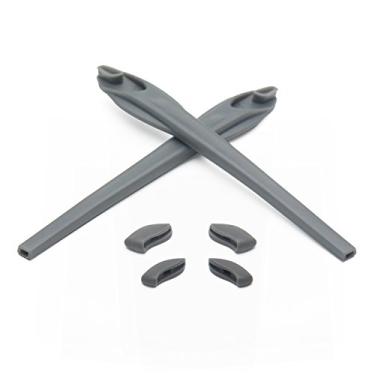 Imagem de Eye Opening Stuff Kits de borracha para substituição e nariz compatíveis com óculos de sol Oakley Flak 2.0/Flak 2.0 XL OO9188 - Cinza