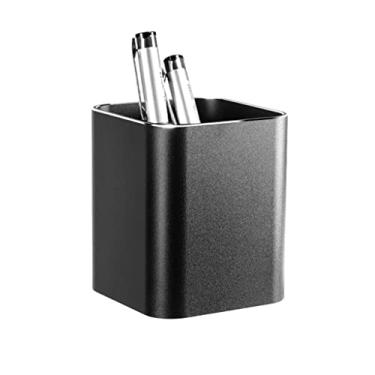 Imagem de Porta-lápis de metal, para mesa, escritório, escola, organizador (preta)
