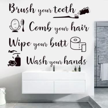 Imagem de Adesivo de parede para banheiro, frases engraçadas, citações, adesivo de parede de vinil e adesivo para casa de banho, chuveiro, decoração de casa.