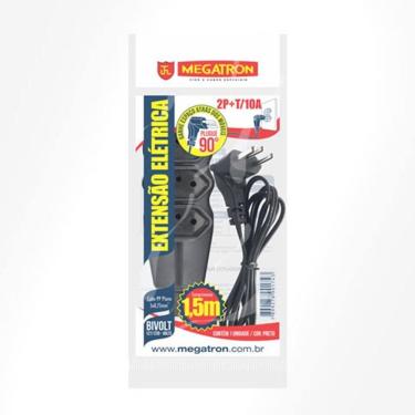 Imagem de Extensão Pratik Cabo PP 2P+T 3x0,75mm | 3 Tomadas Preto 1,5m