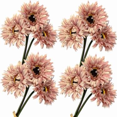 Imagem de Margaridas artificiais, flores de seda vintage, herbácea, gerbera, margarida, buquê de crisântemo, caules florais, casa, casamento, noiva, hotel, escritório, festa, jardim, centros de mesa, decoração