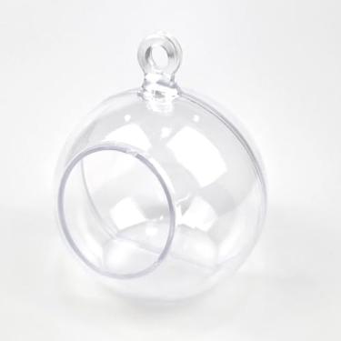 Imagem de Esfera Bola Acrílica Enfeite Natal Lembrancinhas Decoração Flores (8 Cm, 4 Unidades)