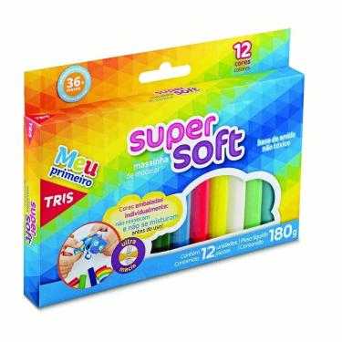 Imagem de Massa de Modelar Supersoft 12 Cores Tris - 180g