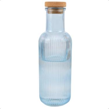 Imagem de Garrafa de Vidro com Tampa 1L Colorida Transparente para Água Geladeira