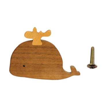 Imagem de WeiLaiKeQi Armário de animal cômoda puxar maçaneta de baleia decorativa fofa com punhal de cômoda para rosca para o armário do quarto de crianças, Esquerda 9x6.6cm