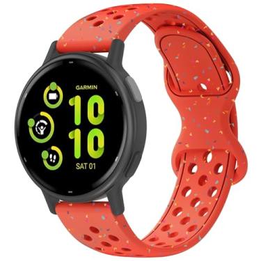 Imagem de Laband Pulseira de silicone esportiva colorida de 20 mm compatível com Garmin Vivoactive 6/Vivoactive 5/3/Forerunner 570 42 mm/165/55/245/645/Venu Sq 2/Venu, pulseira de plástico reciclado macia de