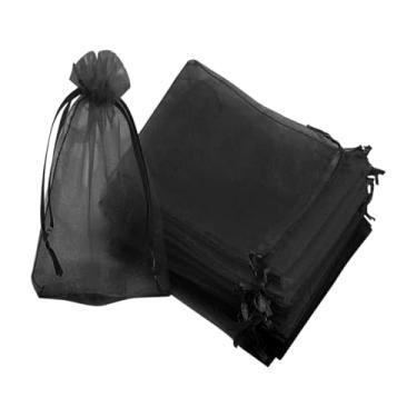Imagem de IEUDNS Sacos de rede de frutas de 100x Bolsas de capa de frutas Protetores leves Mesh Saco de presente barreira para mangas Flores de romã, Preto