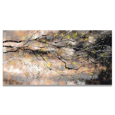 Imagem de Tela abstrata preta e dourada pintura de parede em tela impressa pôster imagem colorida moderna arte abstrata decoração de parede corredor escadas decorações de quarto 120 x 60 cm