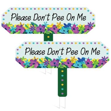 Imagem de Hoolerry 2 peças de placa "No Peeing Dog" 29 x 23 cm, "Please Don't Pee on Me", "Please Don't Pee on Me", "Please Curb Your Dog" Stake for Yard Pick up After Your Pet Signage No Puppy Urine Signage