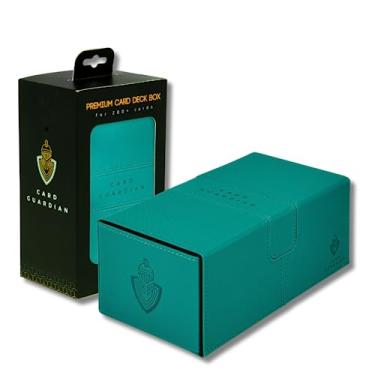 Imagem de Card Guardian - Caixa de baralho duplo premium (azul-petróleo) para mais de 200 cartas de jogos de cartas colecionáveis TCG perfeita para Magic the gathering (MTG), deck Commander, caixa de baralho