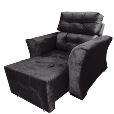 Imagem de Poltrona Amamentação Reclinável Retrátil Grécia - B Home Decor, Preto