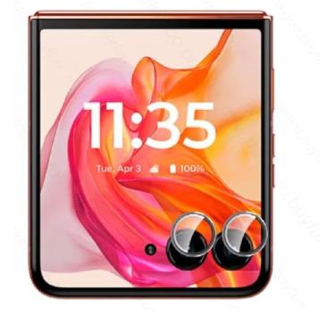 Imagem de Kit (02 PÇ) Película Protetora da Lente Câmera Lisa Compatível Moto Razr 50 Ultra/Razr 50 (PRETO)