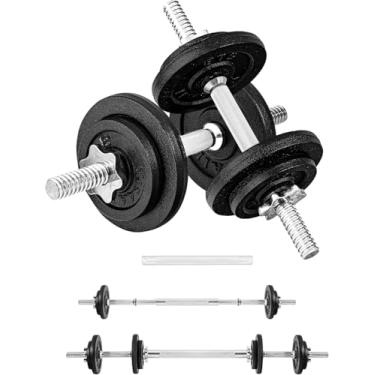 Imagem de Yes4All Par de 18 kg + conjunto de halteres ajustáveis com placas de peso e colares Star Lock, conjunto de peso ajustável de 18 kg a 90 kg
