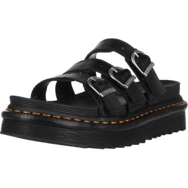 Imagem de Dr. Martens Sandália Slide Feminina, Couro preto Hydro, 5