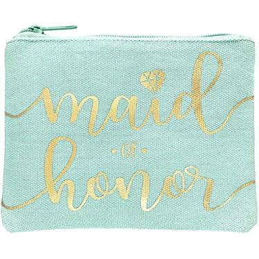 Imagem de Sacos de maquiagem da Tribo da Noiva - Favor de dama de honra para festa de despedida de solteira, chá de panela, casamento. Bolsa de cosméticos/artigos de higiene, kit de sobrevivência de casamento, kit de ressaca, lembrança, Hortelã, 1pc Maid of Honor