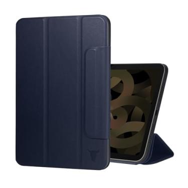 Imagem de TORRO Smart Folio compatível com iPad Mini 7/6 - Capa magnética de couro para iPad Mini 7ª/6ª geração (2024/2021) com função de ativar/hibernar e ficar de pé (azul)
