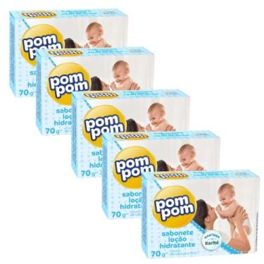 Imagem de Sabonete Infantil Pom Pom Pack Combo 5 Unidades 70Grs Cada Bebê Neném