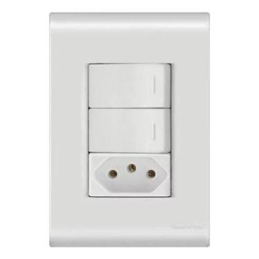 Imagem de Conjunto 4x2 2 Inter. Paralelo + 1 Tomada 20a Liz Tramontina, Branco