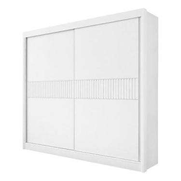 Imagem de Guarda Roupa Casal Cancun 2 Pt Ripado Branco Mdf D'doro - D'Doro Móvei