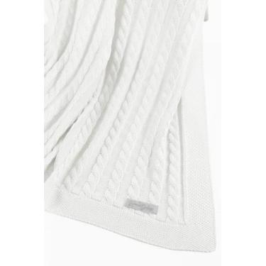 Imagem de Manta Tricô Bebê Trançada Carlan, Branco, Único