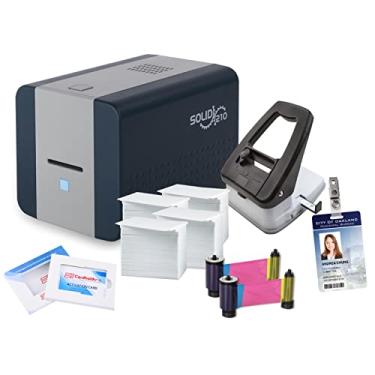 Imagem de Cardholdir ID Impressora Easy Badges Solid 210 ID Badge | com software para iniciantes e tudo o que é necessário para projetar e imprimir 400 cartões de identificação, | Impressora de cartão de