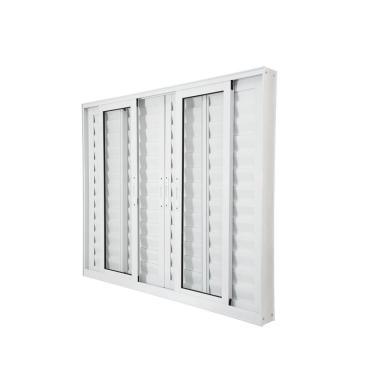 Imagem de Janela Veneziana Abertura Central Premium 6 Folhas Vidro Liso 100x120cm Crv Portas E Janelas Branco