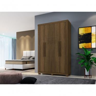 Imagem de Roupeiro Milão 4 Portas 3 Gavetas Benetil Cor:imbuia