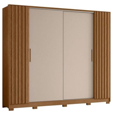 Imagem de Guarda Roupa Jacaranda Casal Quarto Com 4 Portas E 4 Gavetas Jatoba/fendi Metallic Jatoba/fendi Metallic