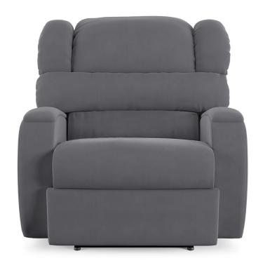 Imagem de Poltrona Do Papai Reclinável Napoli Power Elétrica Usb Veludo Cinza Fh1