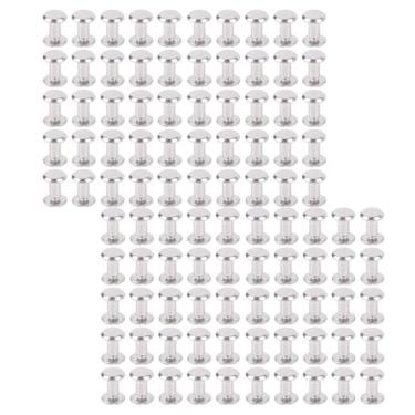 Imagem de 100 Conjuntos de Garanhão Rebite Couro M2 Masculino Preto Redonda Redonda de Aço Inoxidável Aço Redondo Decoração Cabeça Cabeça e Infantil Unhas para Alicates Guarda, (3 * 5 * 6mm)