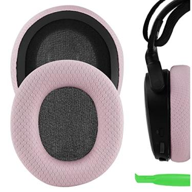 Imagem de GEEKRIA Almofadas Auriculares De Substituição Nova Mesh Fabric Compatíveis Com Fones Ouvido Steelseries Arctis 1/3/5/7/7+/7P/7P+/7X/7X+/9/9X/Pro/Prime, Peças Reposição (Rosa)