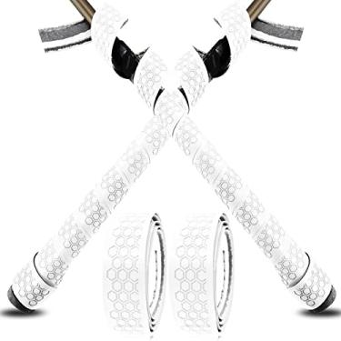 Imagem de VEASAERS Fita Adesiva Para Taco De Beisebol E Softbol, Pacote Com 2/4 Unidades, 40" 1,75 Mm, Pré-Cortada Adesivo Na Parte Traseira, Fitas Macias Confortáveis Cabos Tacos Antigos (2 Peças - Hexágono