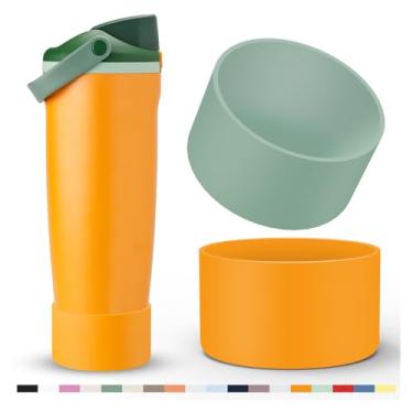 Imagem de 2 peças de bota de silicone para Owala 1,134 g e 850 g FreeSip Sway Tumblers, protetor inferior antiderrapante acessórios de manga antiderrapante para garrafas de água FreeSip Sway, lavável na