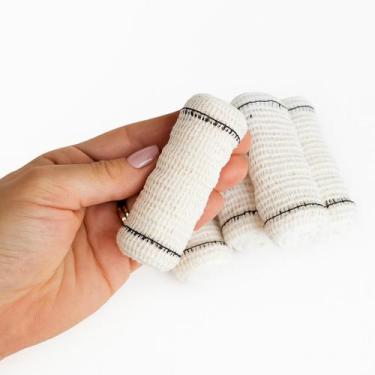 Imagem de Kit 12un Faixa Curativo Atadura Crepe Algodão 13 Fios Alta Qualidade A