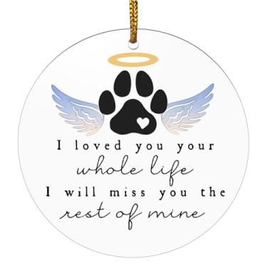 Imagem de Presente memorial para animais de estimação, estampa de pata de animal de estimação, enfeite de acrílico com asas de anjo, presentes de simpatia para perda de cães peludos, gatos, presente de luto de