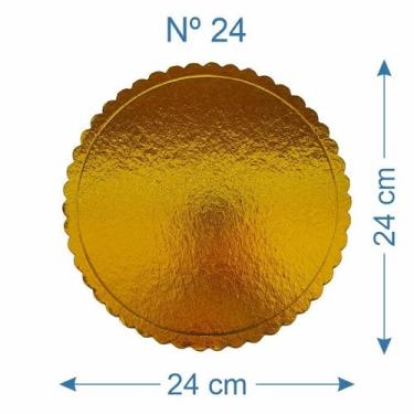 Imagem de 3 Suporte Base de Bolo Cake Board Laminado Dourado Nº24 - AAZ