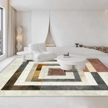 Imagem de Tapete geométrico moderno para sala de estar, decoração de área grande, tapete de pelúcia para cabeceira de quarto (180x280 cm)/JH033-Flannel-9)