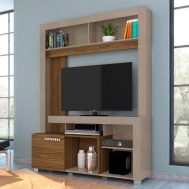 Imagem de Home para TV com Nichos Earnest Fendi Naturale - CASA H
