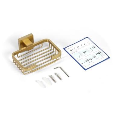 Imagem de SEIDO Saboneteira De Aço Inoxidável Para Chuveiro, Suporte Sabonete Com Parafuso E Trava Dupla, Drenagem Vazada, Parede Ideal Sabonete, Esponja, Chaves, Dourado Acetinado