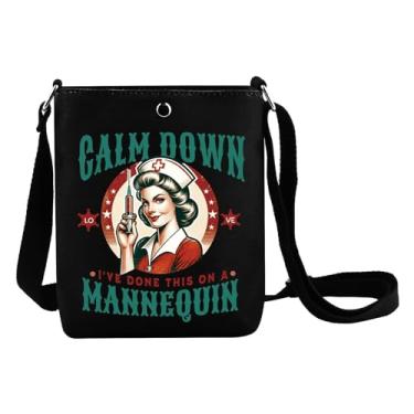 Imagem de JNIAP EMT Bolsa tiracolo Paramedic Gifts Calm Down I've Done This On A Mannequin Emergency Medical Technician Shoulder Bag, Calm Down Cb, Ajuste