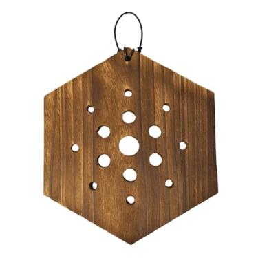 Imagem de Fenteer Suporte de parede para samambaia chifre de veado, multiuso, acessório para platicério, estrutura de madeira, Hexagonal