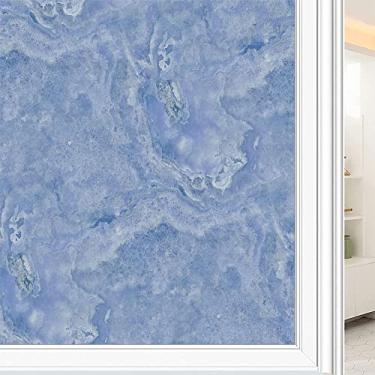 Imagem de Película de janela 3D de mármore, textura de estilo mármore, para porta de vidro, banheiro, sala de estar, L90 x C 190 cm