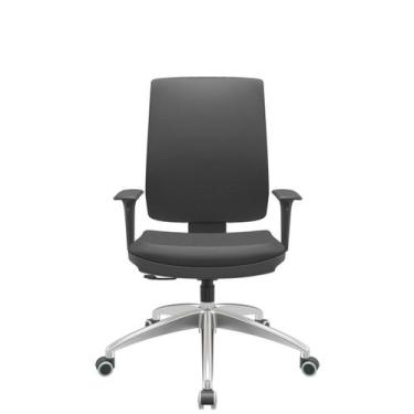 Imagem de Cadeira Office Brizza Soft Vinil Preto RelaxPlax Base Aluminio 120cm -