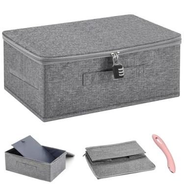 Imagem de YCSYRNYY Organizador de brinquedos com 2 peças, estojo de armazenamento com tampa de zíper 38 x 25 x 16 cm para mulheres e homens, recipiente de roupas