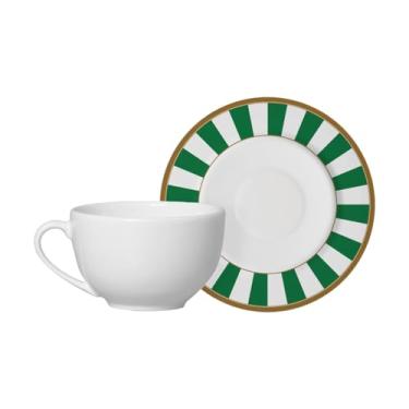 Imagem de Conjunto Alleanza de 6 Xicaras Chá c/pires Stripe Verde