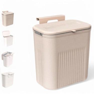 Imagem de Lixeira Suspensa com Suporte Adesivo e Alça de Pendular 9 Litros Com T