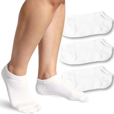 Imagem de Kit 3 Meia Soquete Masculina Cano Curto Baixo Branca e Preta - Rupee, 