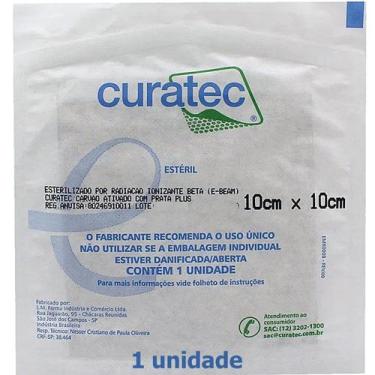 Imagem de Curativo Curatec Carvão Ativado Prata Plus 10x10cm - unidade