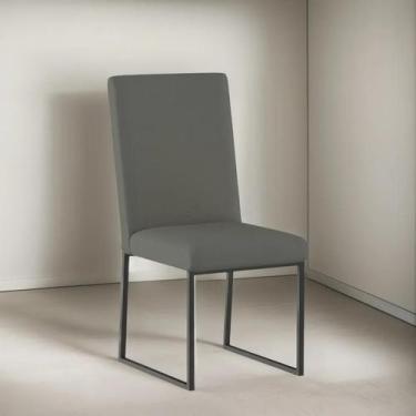 Imagem de Cadeira Estofadas Para Mesa De Jantar Base Industrial - BALAQUI DECOR,
