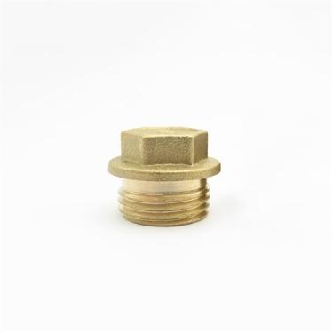 Imagem de 1/8" 1/4" 3/8" 1/2" 3/4" 1" BSP Rosca Fêmea Macho Latão Cotovelo Tampa de Extremidade Plugue Mamilo Tee Encaixe de Tubo Acoplador Conector Adaptador, Plugue, Flange Sextavado Externo, 1/4"